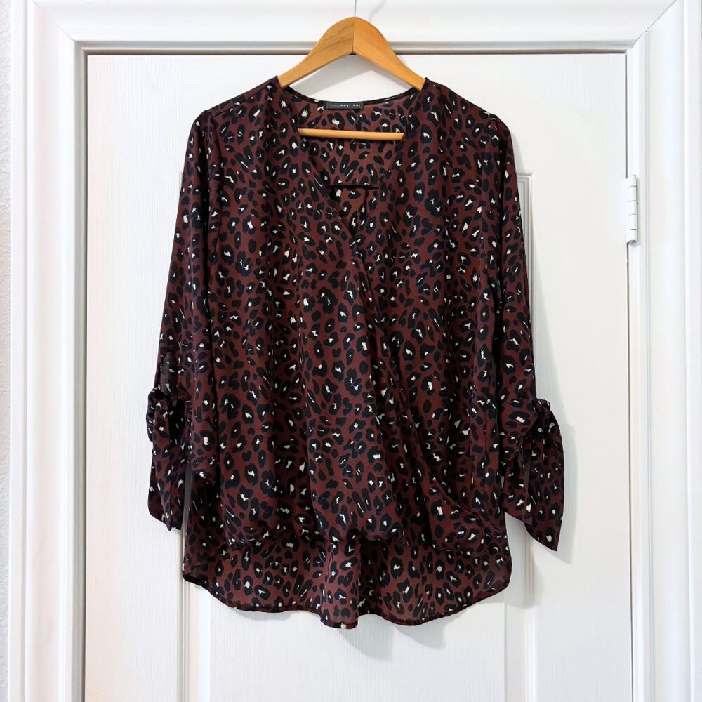 West Kei | Stitch Fix Allan Surplice Tie Sleeve High-Low Blouse | Size XL